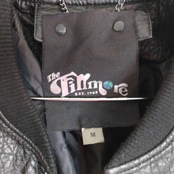 Fillmore Womens Jacket Sz Small Faux Black Leather Moto Zip Front Gorpcore Grung - Picture 3 of 15